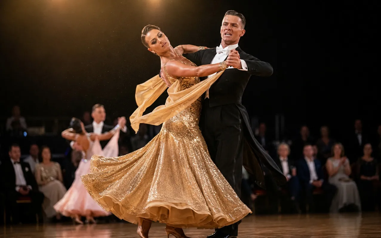 Competitive ballroom dancers at a South African competition