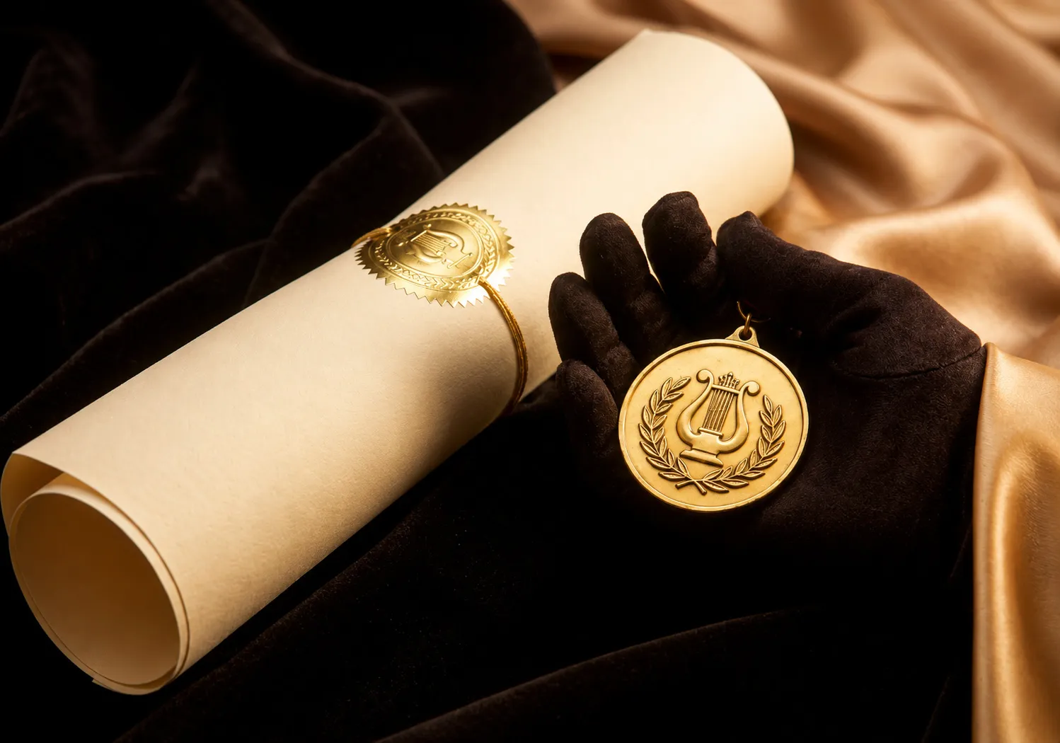 Medal test certificates and dance trophies