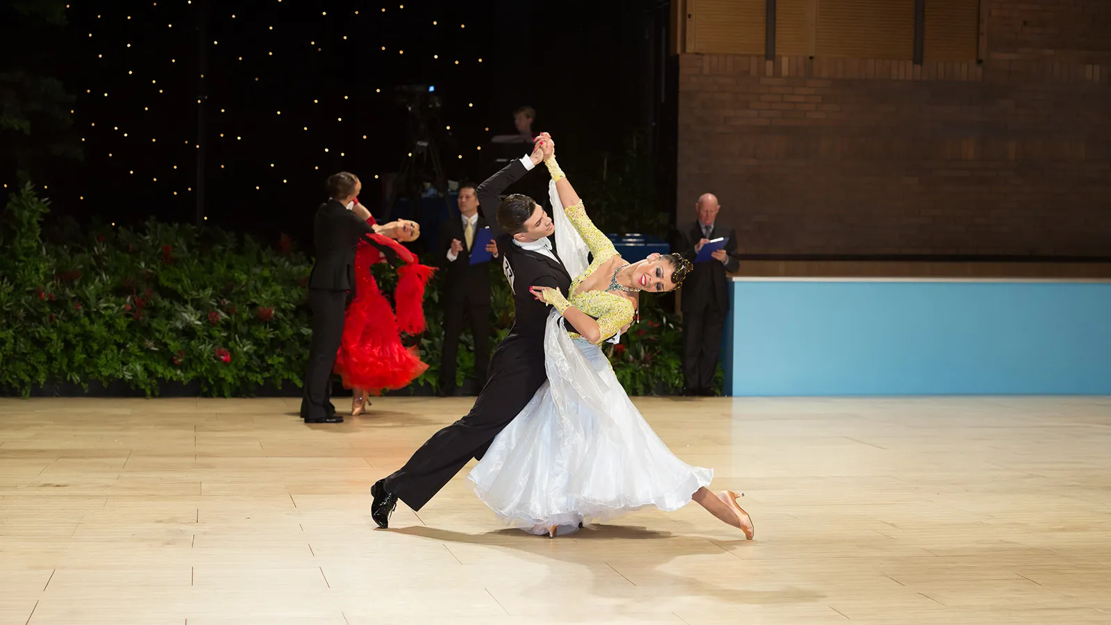 International Standard ballroom dancers in closed hold